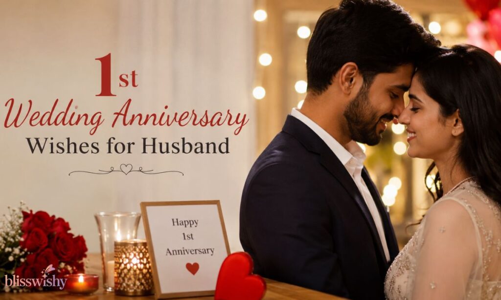 1st Wedding Anniversary Wishes for Husband​