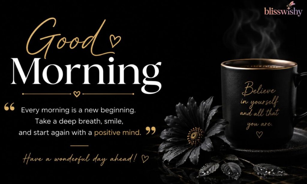 Black Good Morning Images with Quotes
