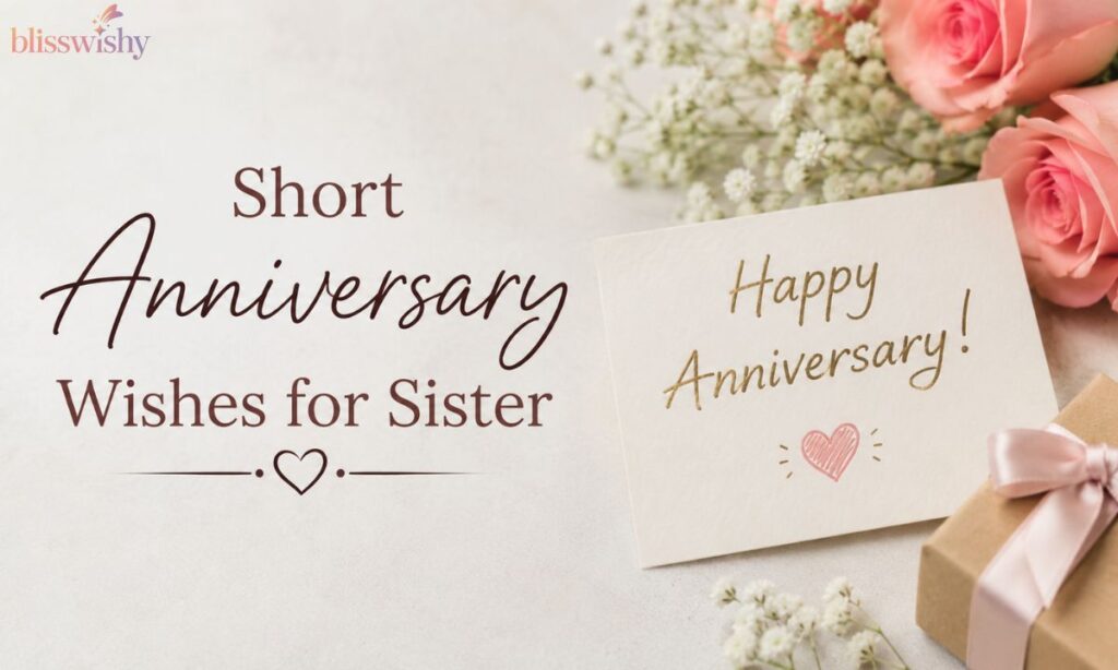Short anniversary wishes for sister