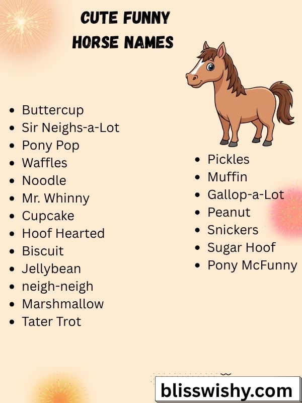 Cute funny horse names