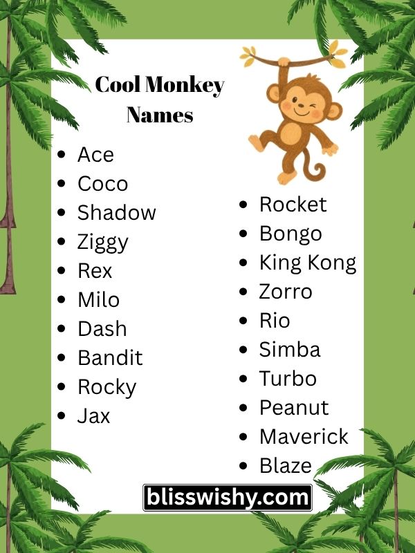 cool monkey names